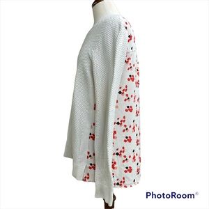 Loft white sweater with floral back large